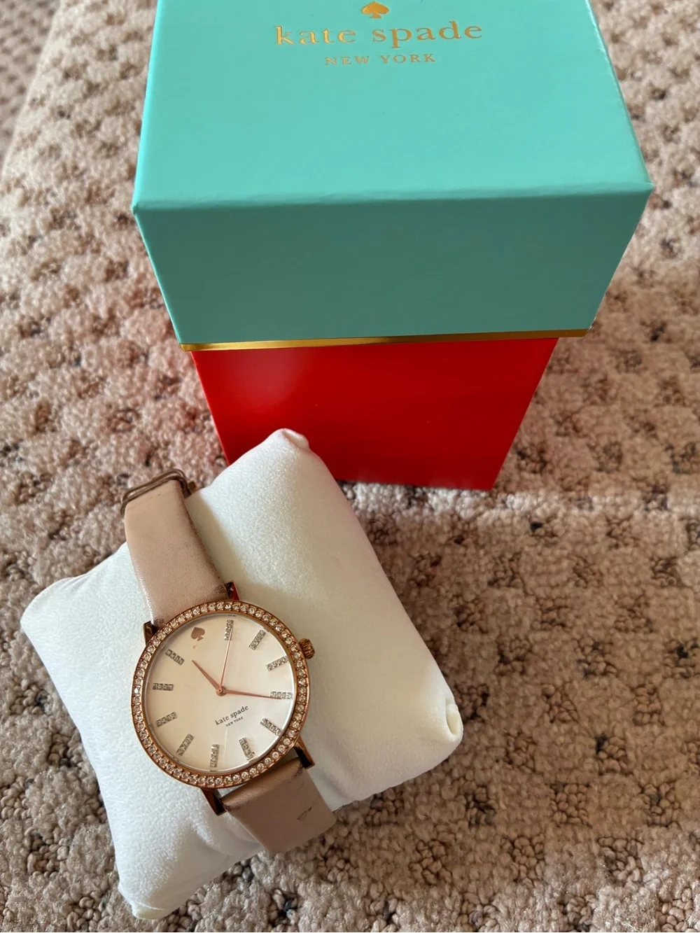 kate spade Rose Gold Case Watch with Blush and Olive Straps